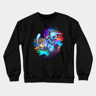 Bleu cat Drinking the milky way Crewneck Sweatshirt